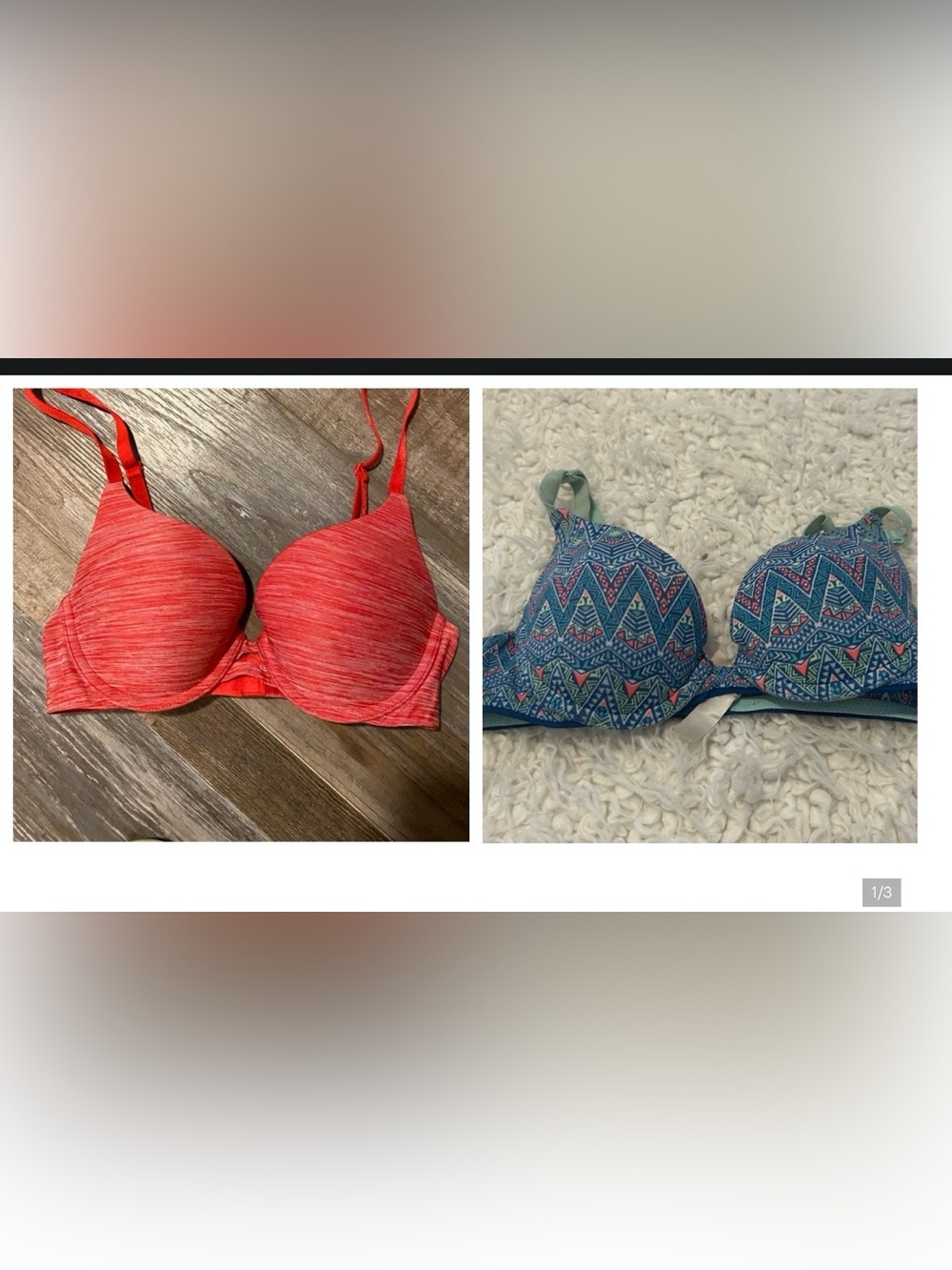 50%offw❤️ lot PINK Victoria’s Secret Aztec design/red 32B push up bra wash wear